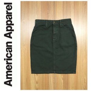 American Apparel green denim high waisted skirt